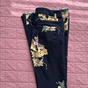 Free People Black Floral Women's Bellbottoms Sz 26